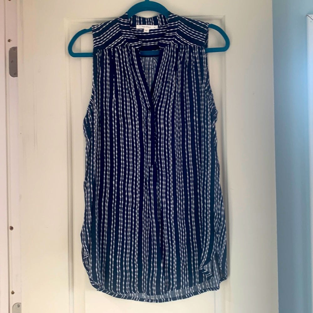 Sleeveless two button blouse